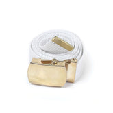 White Anti-Slip Belt with Metal Buckle